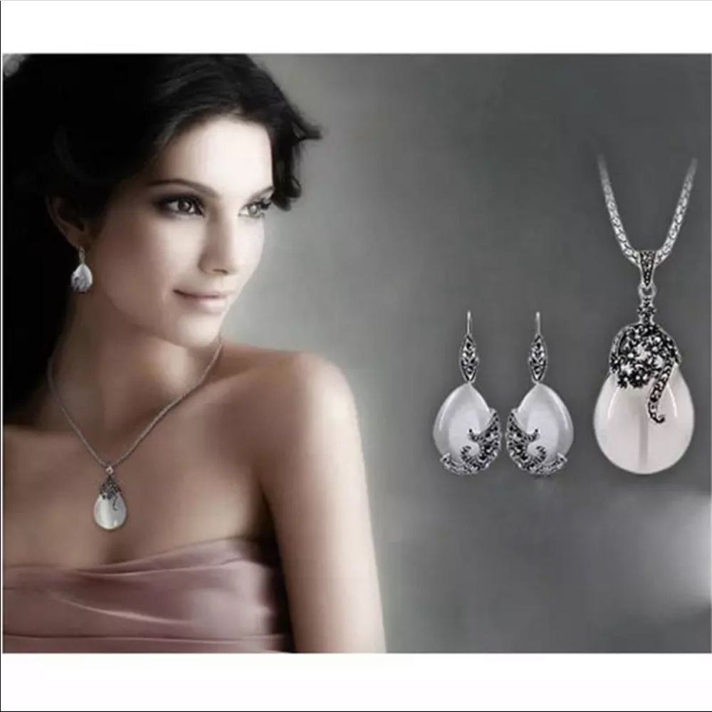 Vintage Elegant Silver Fashion Opal - Picture 2 of 5